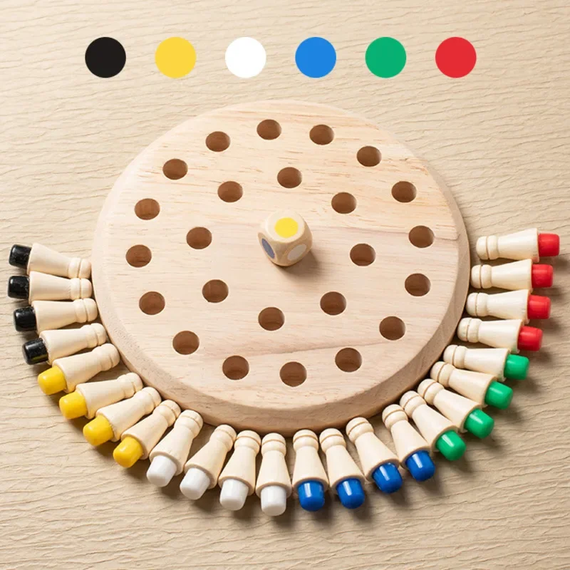 Board Game Of Life - 1 Stück Hölzernes Memory-Match-Stick-Schach Farbiges Brettspiel